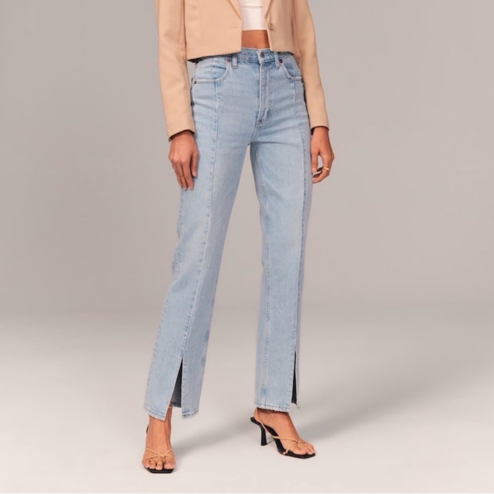 Abercrombie & Fitch High-rise 90's Relaxed Split-Hem Jeans size 24/00